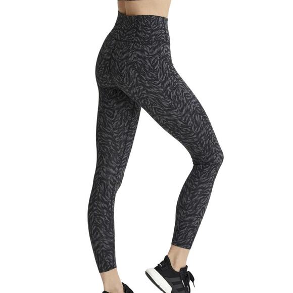 Varley Luna Leggings Medium 7/8 Dark Mono Zebra High Rise Athletic Running Gym - Picture 1 of 9